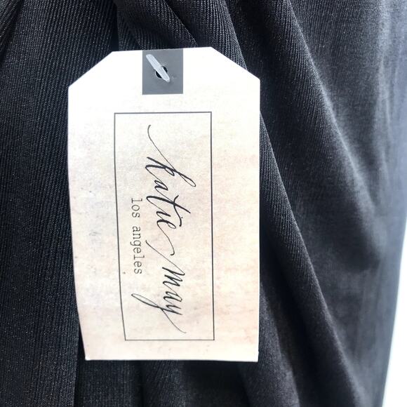 Katie May A Cut Above Gown M Asymmetric Mesh Cutout One Shoulder High Slit NWT - Picture 4 of 13